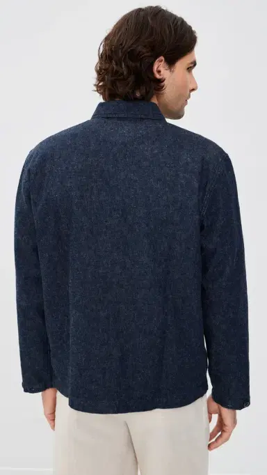 Knickerbocker Mafra Denim Cotton and Linen Overshirt Indigo M | Thumbnail 3 Knickerbocker Mafra Denim Cotton and Linen Overshirt Indigo M | Thumbnail 3
