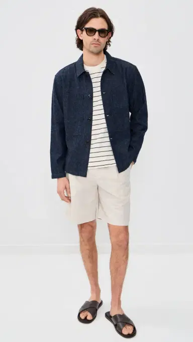 Knickerbocker Mafra Denim Cotton and Linen Overshirt Indigo M | Thumbnail 5 Knickerbocker Mafra Denim Cotton and Linen Overshirt Indigo M | Thumbnail 5