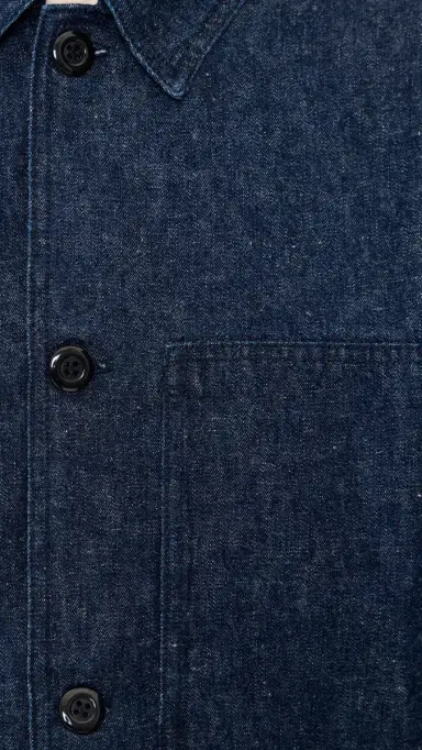 Knickerbocker Mafra Denim Cotton and Linen Overshirt Indigo M | Thumbnail 6 Knickerbocker Mafra Denim Cotton and Linen Overshirt Indigo M | Thumbnail 6