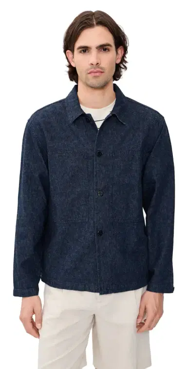 Knickerbocker Mafra Denim Cotton and Linen Overshirt Indigo M | Thumbnail 1 Knickerbocker Mafra Denim Cotton and Linen Overshirt Indigo M | Thumbnail 1