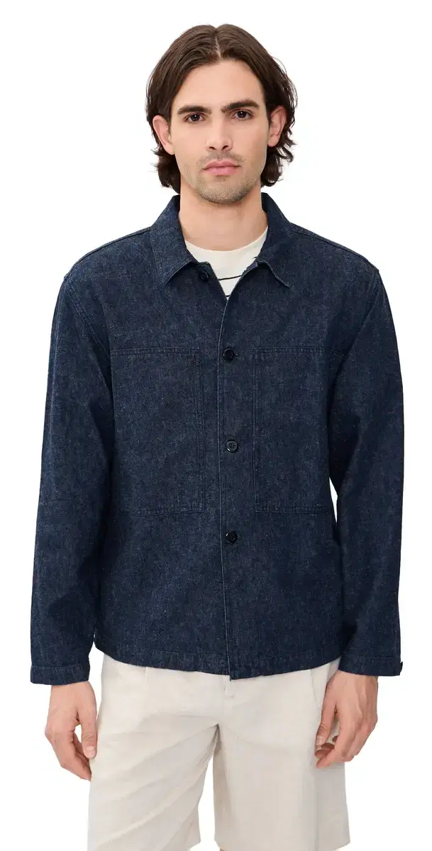 Mafra Denim Cotton and Linen Overshirt Indigo M Mafra Denim Cotton and Linen Overshirt Indigo M