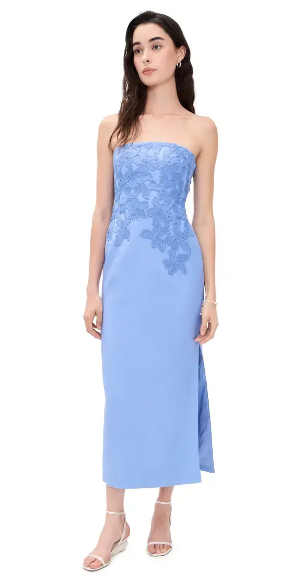 Significant Other Idette Strapless Midi Dress Cornflower