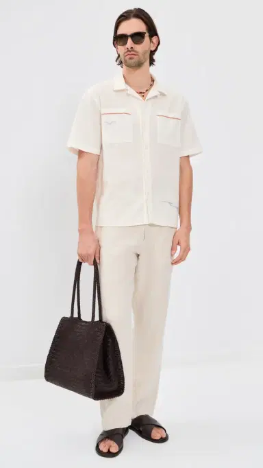 Wax London Summer Applique Didcot Shirt Ecru | Thumbnail 5