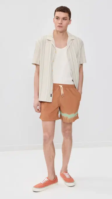 Bather Caeterpillar x Overdyed Swim Trunks 6 adder Blue | Thumbnail 5