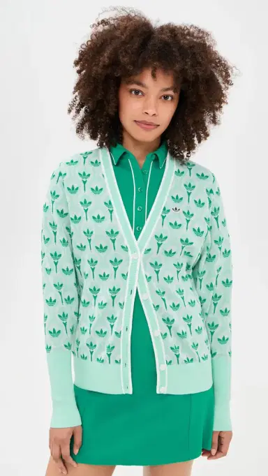 Adidas Golf Originals All Over Cardigan White/Clear Mint | Thumbnail 2 Adidas Golf Originals All Over Cardigan White/Clear Mint | Thumbnail 2