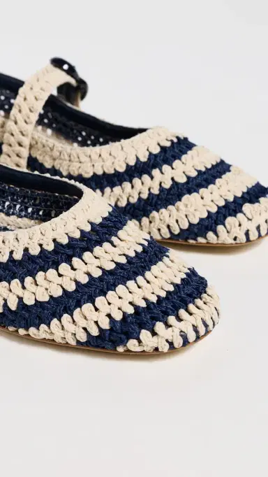 Larroudé Verona Crochet Flats Navy and Ivory Crochet 5 | Thumbnail 6 Larroudé Verona Crochet Flats Navy and Ivory Crochet 5 | Thumbnail 6