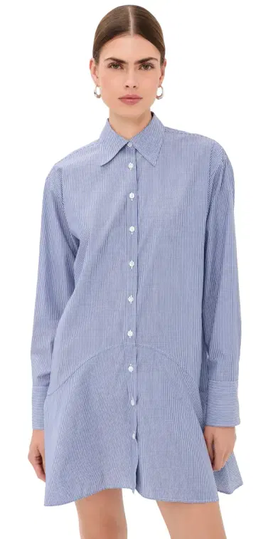 BITE Studios Striped Petal Bottom Shirt Dress Blue Stripe 42 | Thumbnail 1 BITE Studios Striped Petal Bottom Shirt Dress Blue Stripe 42 | Thumbnail 1