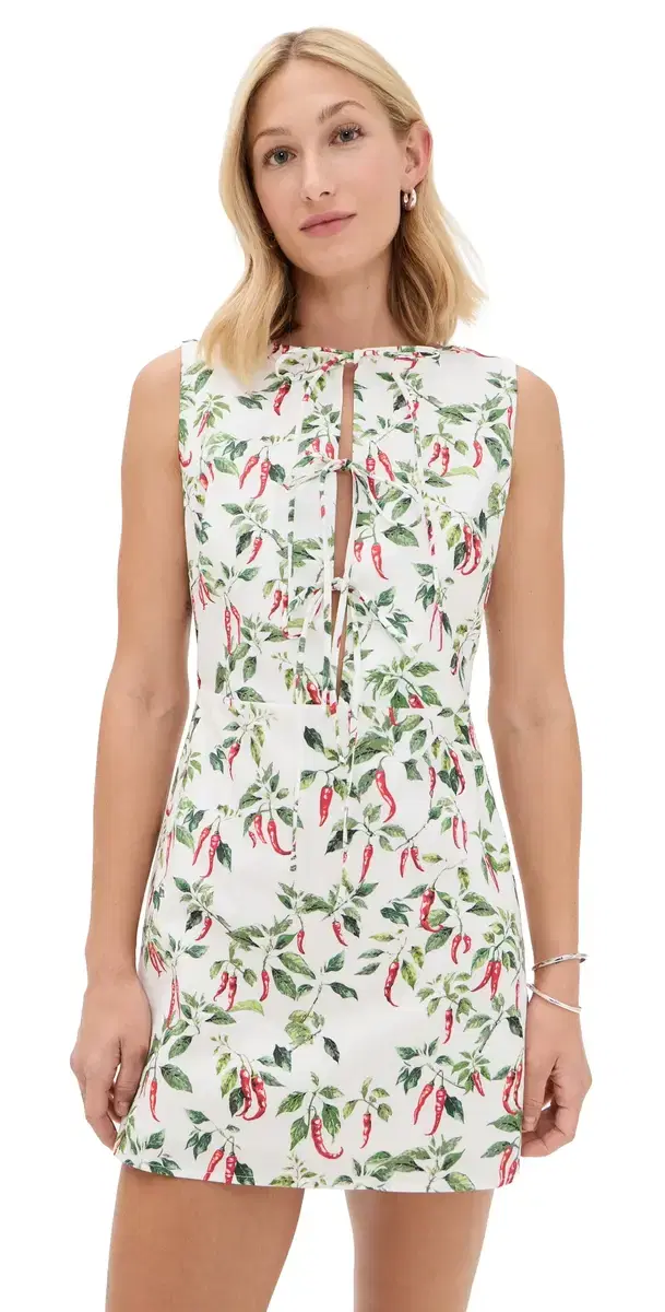 Chili Print Tie Front ini Dress ulti