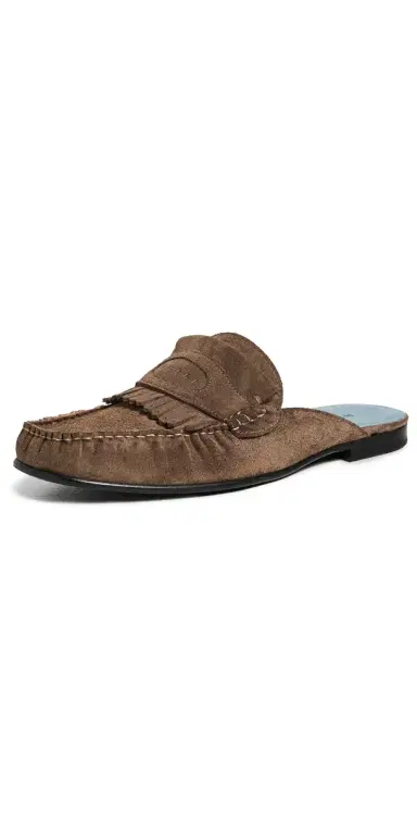 Marni Sabot Suede Slip On Loafers Chocolate | Thumbnail 1