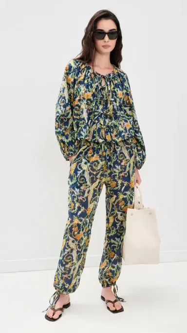 Coniglio Palm Beach Beach Pants Royal Birds Navy 2 | Thumbnail 5 Coniglio Palm Beach Beach Pants Royal Birds Navy 2 | Thumbnail 5