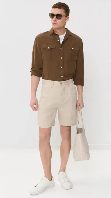 Alex Crane Pleated Linen Alta Shorts 7 | Thumbnail 5 Alex Crane Pleated Linen Alta Shorts 7 | Thumbnail 5
