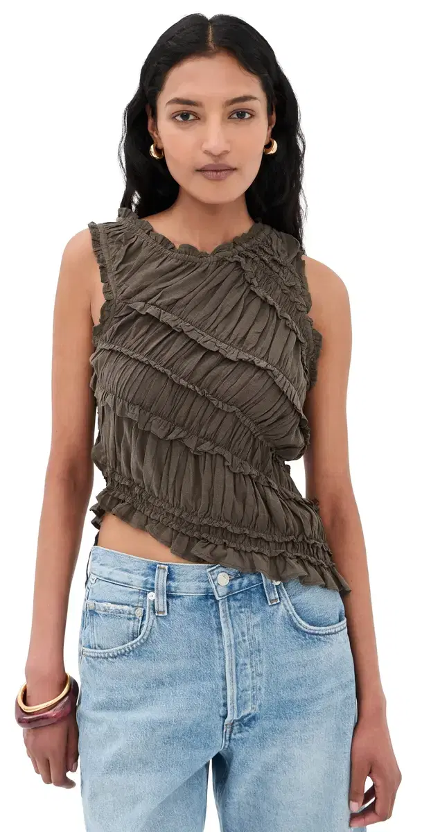Free People Pink ands mocked Top Chocolate