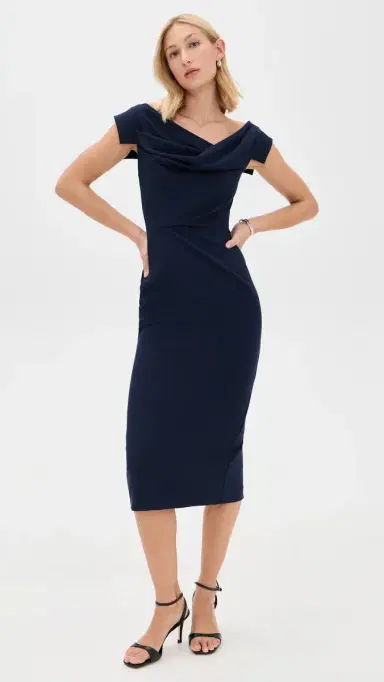 Black Halo Jacqueline Midi Dress Pacific Blue | Thumbnail 2