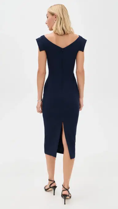 Black Halo Jacqueline Midi Dress Pacific Blue | Thumbnail 3