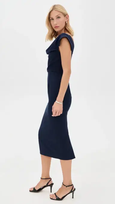 Black Halo Jacqueline Midi Dress Pacific Blue | Thumbnail 4