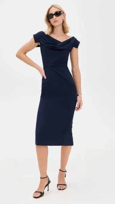 Black Halo Jacqueline Midi Dress Pacific Blue | Thumbnail 5