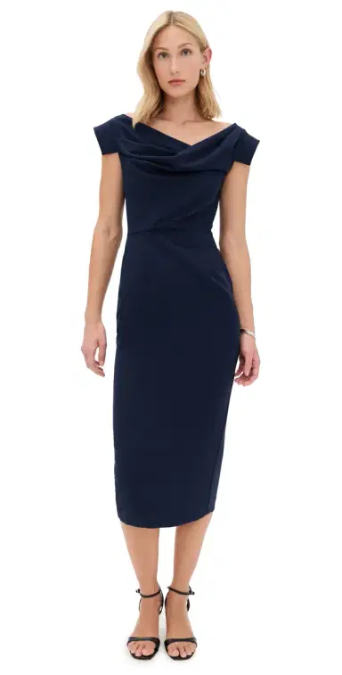 Black Halo Jacqueline Midi Dress Pacific Blue | Thumbnail 1