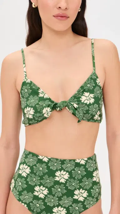 Sea Gloria Print Bikini Top Green | Thumbnail 2