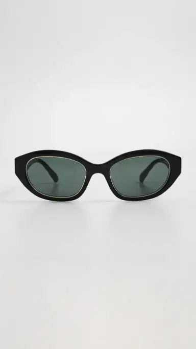 Tory Burch Kira Irregular Sunglasses Black One Size | Thumbnail 2 Tory Burch Kira Irregular Sunglasses Black One Size | Thumbnail 2