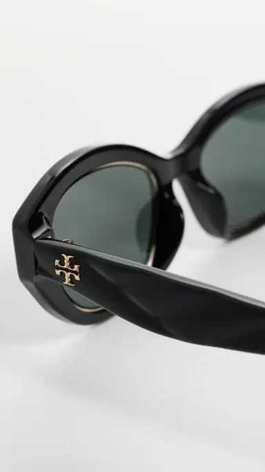 Tory Burch Kira Irregular Sunglasses Black One Size | Thumbnail 5 Tory Burch Kira Irregular Sunglasses Black One Size | Thumbnail 5