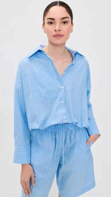 Secular Nora Shirt Blue Stripe M | Thumbnail 2