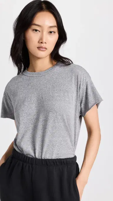 The Great. The Crop Tee Heather Grey | Thumbnail 2
