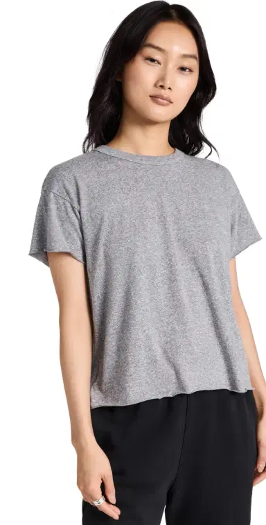 The Great. The Crop Tee Heather Grey | Thumbnail 1