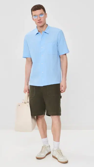 Universal Works Road Shirt ky Blue | Thumbnail 5