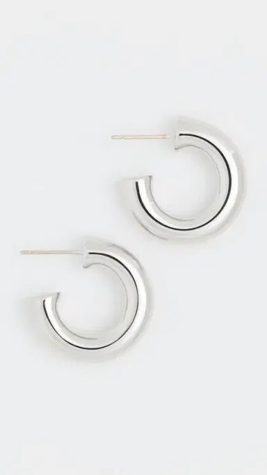 Jennifer Fisher Samira Micro Huggie Hoop Earrings Silver One Size | Thumbnail 2