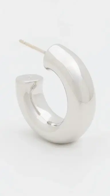 Jennifer Fisher Samira Micro Huggie Hoop Earrings Silver One Size | Thumbnail 4