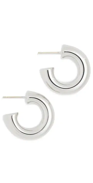 Jennifer Fisher Samira Micro Huggie Hoop Earrings Silver One Size | Thumbnail 1