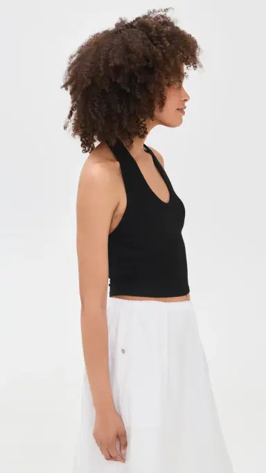 ENZA COSTA Silk Rib U Halter Tank Black | Thumbnail 4 ENZA COSTA Silk Rib U Halter Tank Black | Thumbnail 4