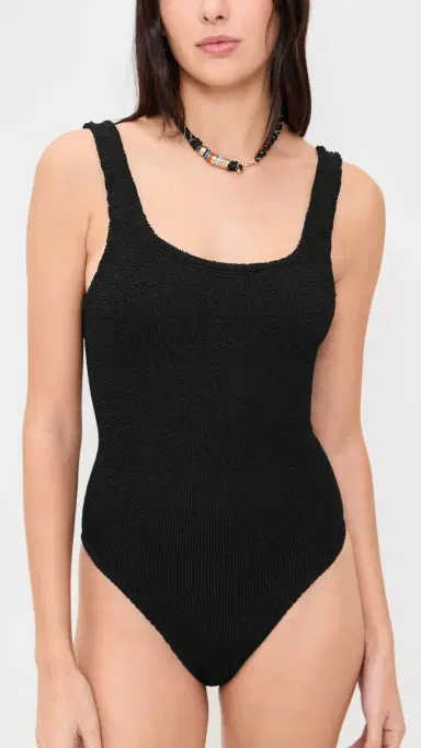 Hunza G Coverage Square Neck One Piece Black One Size | Thumbnail 2