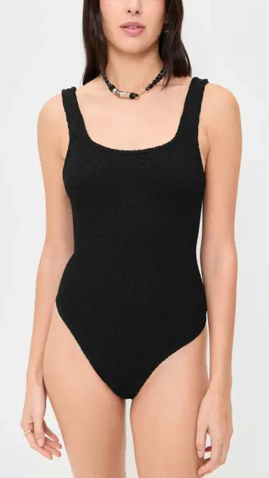Hunza G Coverage Square Neck One Piece Black One Size | Thumbnail 5