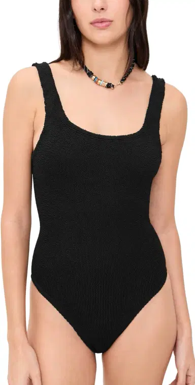 Hunza G Coverage Square Neck One Piece Black One Size | Thumbnail 1