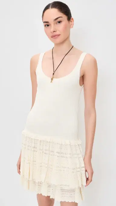 Polo Ralph Lauren Pointelle Tier Dress White | Thumbnail 2