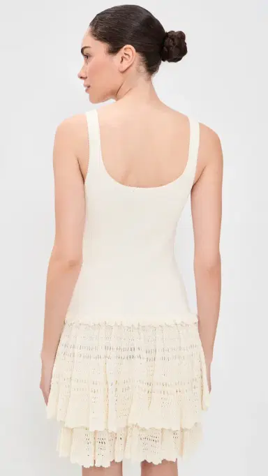 Polo Ralph Lauren Pointelle Tier Dress White | Thumbnail 3