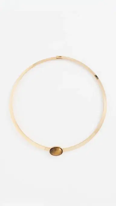 Jennifer Behr Elaine Collar Necklace Tigers Eye One Size | Thumbnail 2