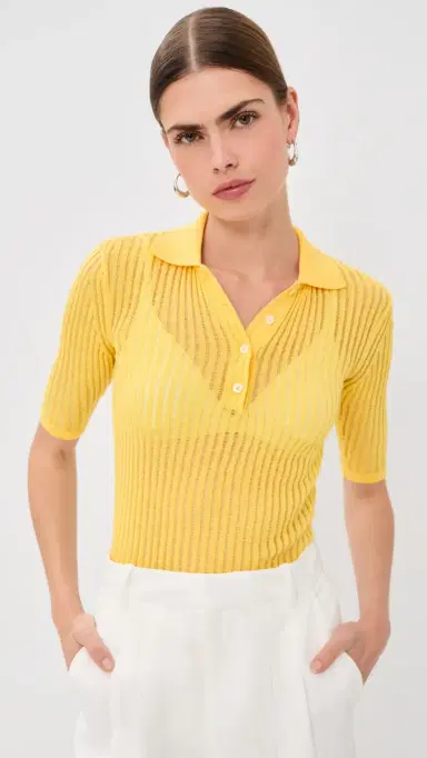 BITE Studios Cotton Net Rib Top Daffodil S | Thumbnail 2