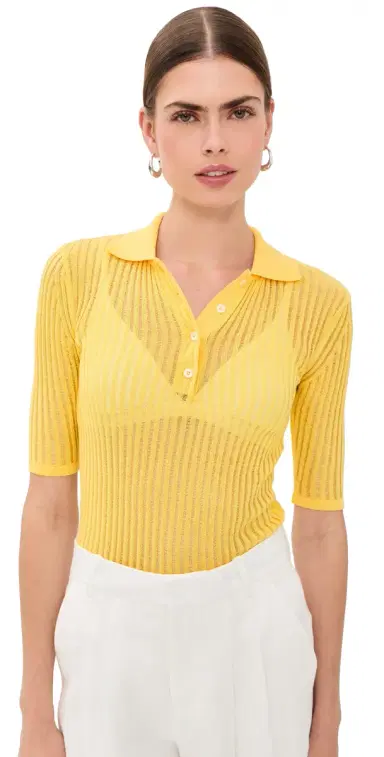 BITE Studios Cotton Net Rib Top Daffodil S | Thumbnail 1