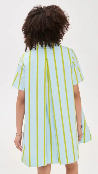 English Factory Striped Kaftan Mini Dress Icy Blue/age | Thumbnail 3 English Factory Striped Kaftan Mini Dress Icy Blue/age | Thumbnail 3