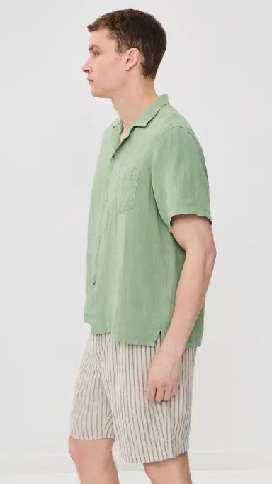 Bather inen Camp Shirt Sage | Thumbnail 4