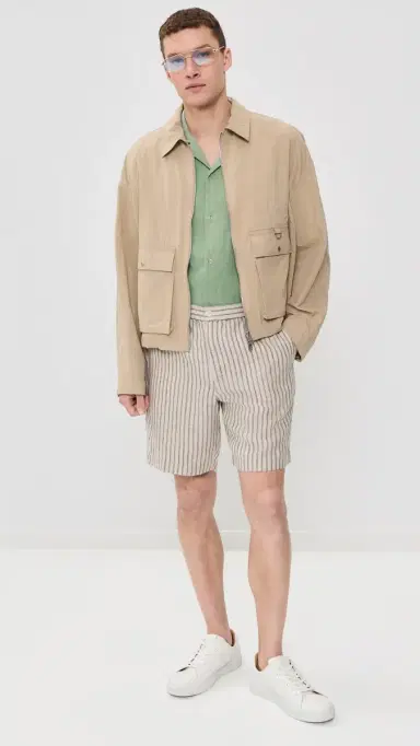 Bather inen Camp Shirt Sage | Thumbnail 5