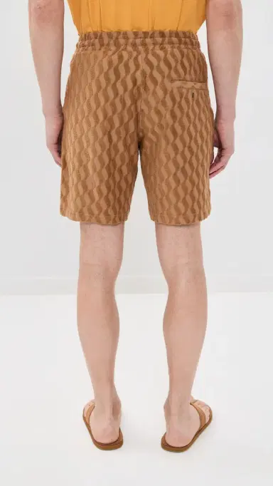 Frescobol Carioca Augusto istra Jacquard Terry Shorts 8 Caramel | Thumbnail 3