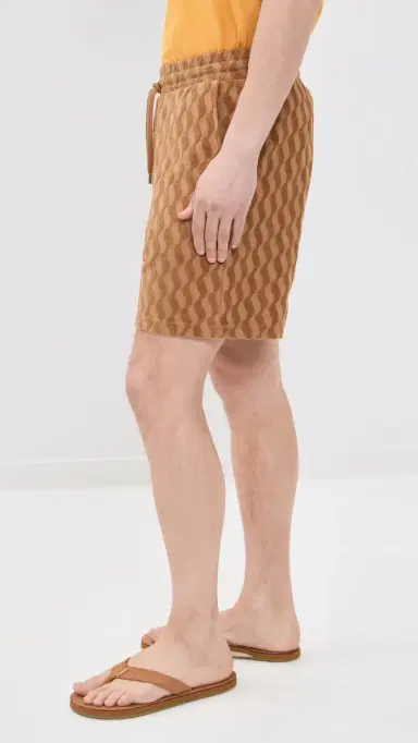 Frescobol Carioca Augusto istra Jacquard Terry Shorts 8 Caramel | Thumbnail 4