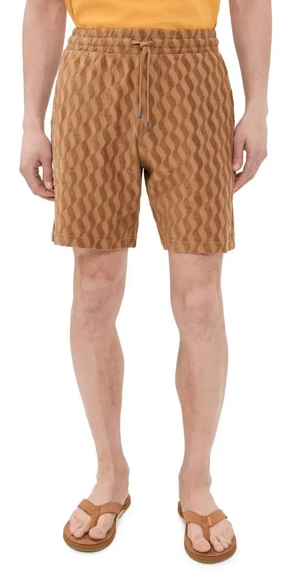 Frescobol Carioca Augusto istra Jacquard Terry Shorts 8 Caramel
