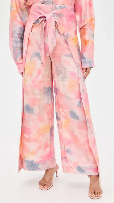 Coniglio Palm Beach Two Panel Wrap Silk Pants Tropical Storm Hand Dye | Thumbnail 2 Coniglio Palm Beach Two Panel Wrap Silk Pants Tropical Storm Hand Dye | Thumbnail 2