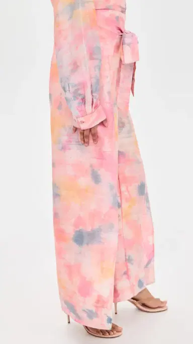 Coniglio Palm Beach Two Panel Wrap Silk Pants Tropical Storm Hand Dye | Thumbnail 4 Coniglio Palm Beach Two Panel Wrap Silk Pants Tropical Storm Hand Dye | Thumbnail 4