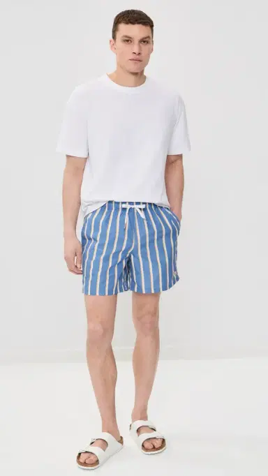 BATHER Stripe Classic Swim Trunks 6 Yellow & White S | Thumbnail 5