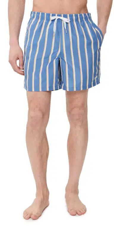 BATHER Stripe Classic Swim Trunks 6 Yellow & White S | Thumbnail 1